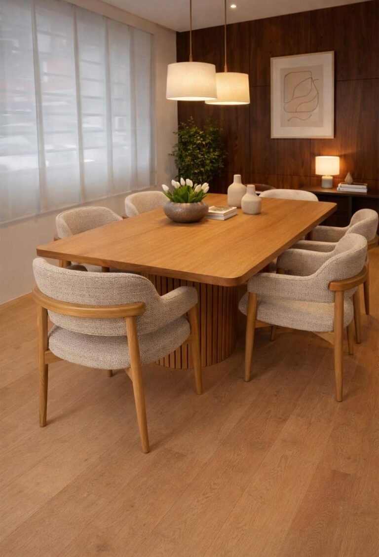 Silla Aura moderna para comedor en Sabaneta madera natural